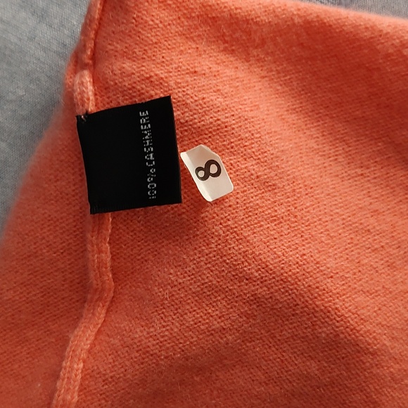 EUC Linda Allard Ellen Tracy Wrap Front 100% Cashmere Coral Sweater Top Large - Picture 10 of 10